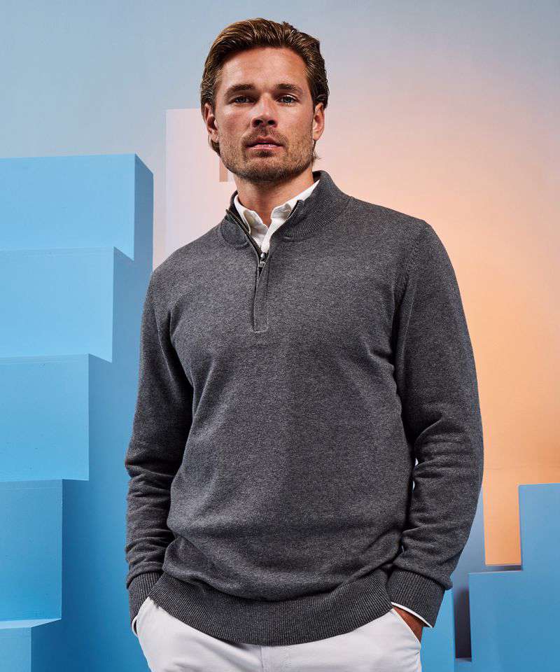 Men's Soft Striped Sweater | Zip